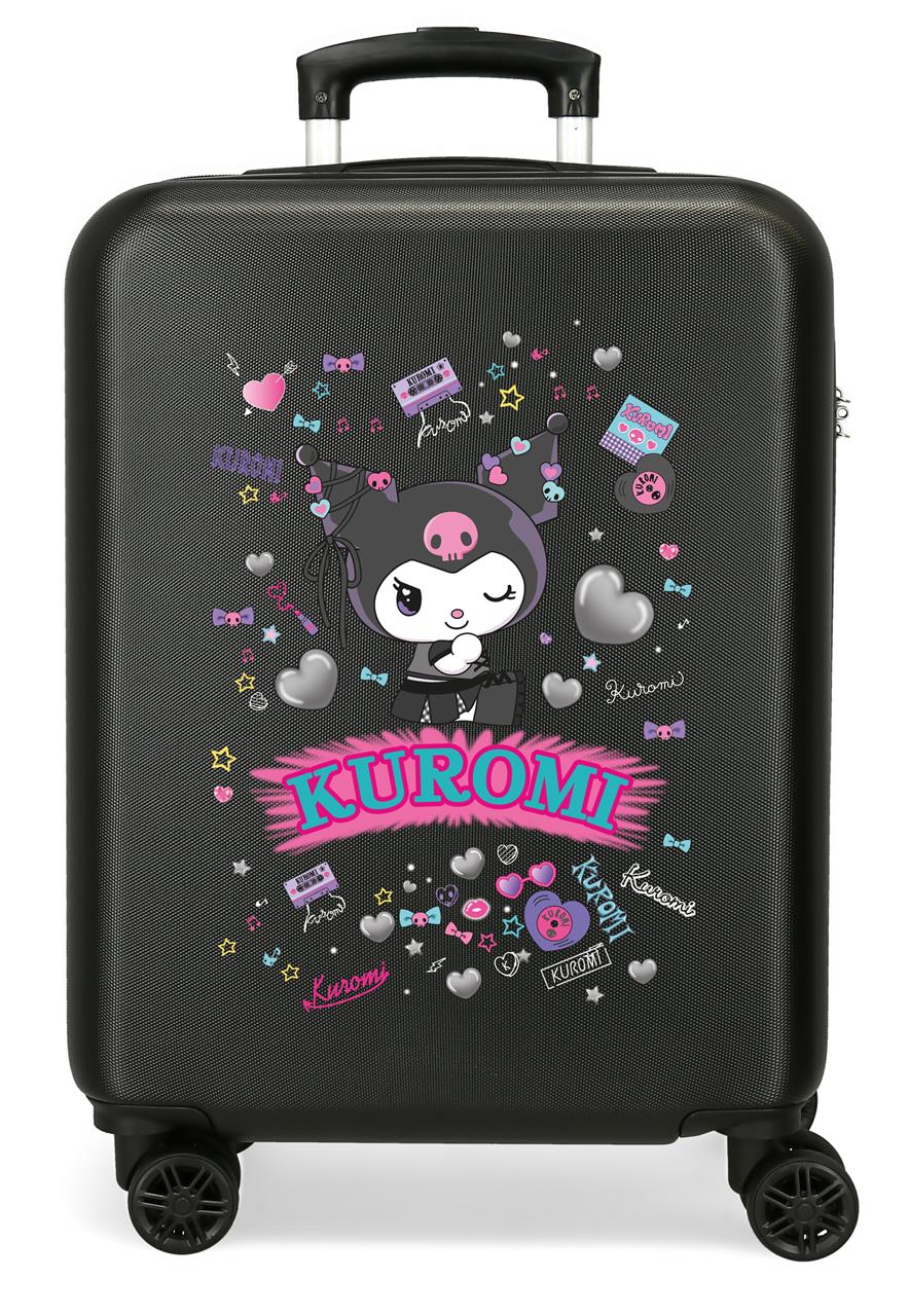 3461142 TROLLEY ABS 55CM. 4R. KUROMI RETRO POP NEGRO