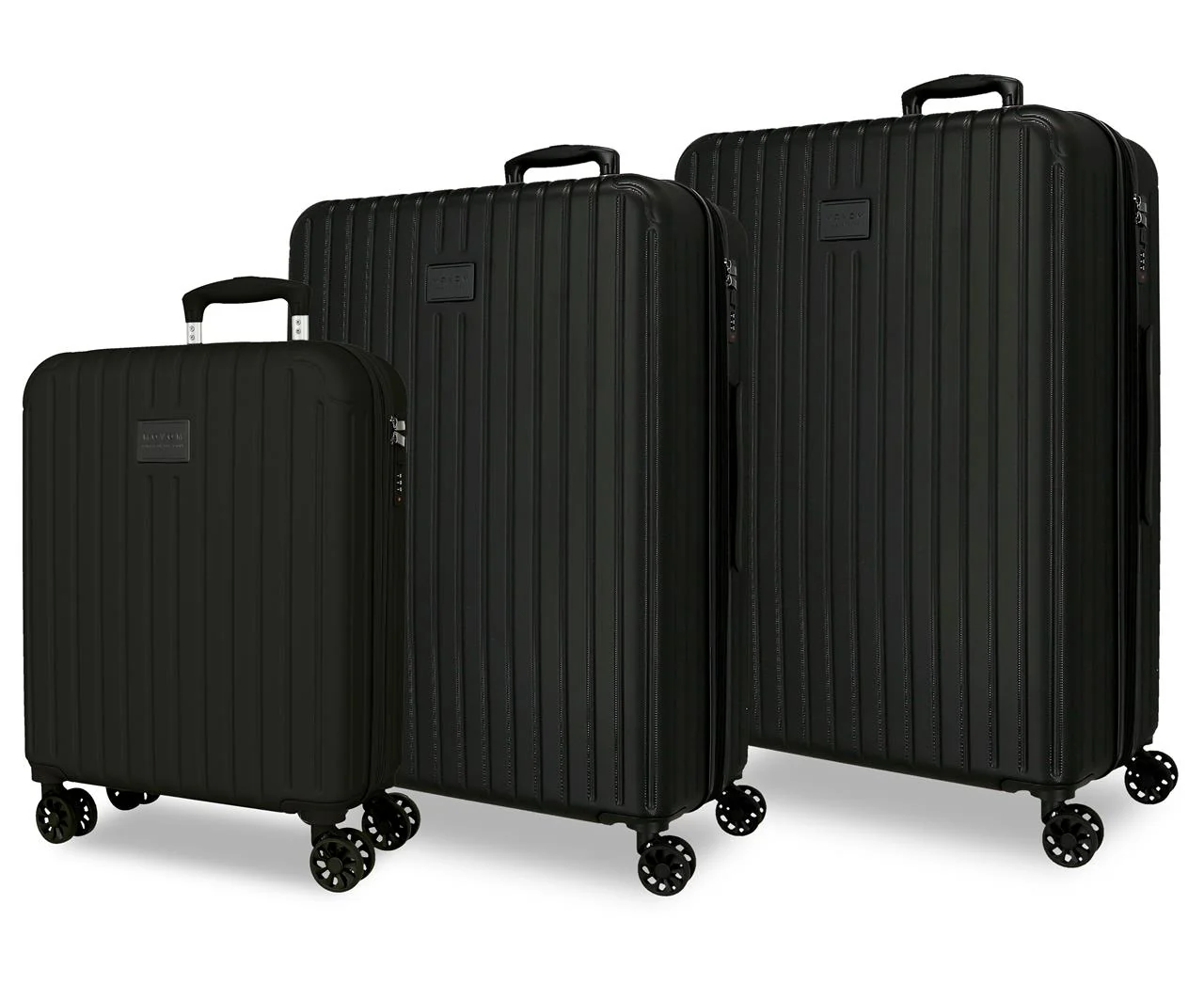 5558420 SET/3 TROLLEY ABS 55-68-78CM. C/EXP. 4R. TIMBER NEGR
