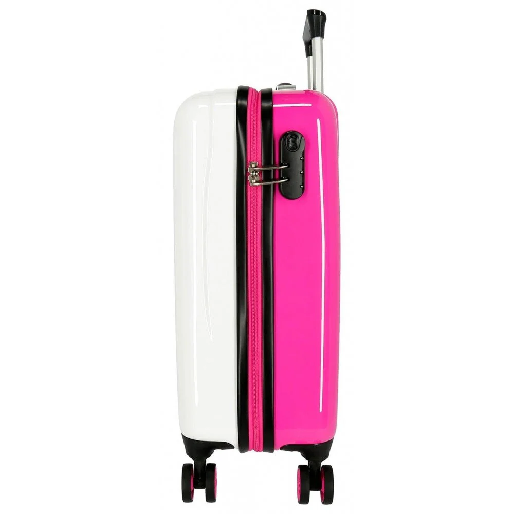 Maleta de cabina rígida 55cm Pepe Jeans Kim bco/negro/fucsia - Image 5