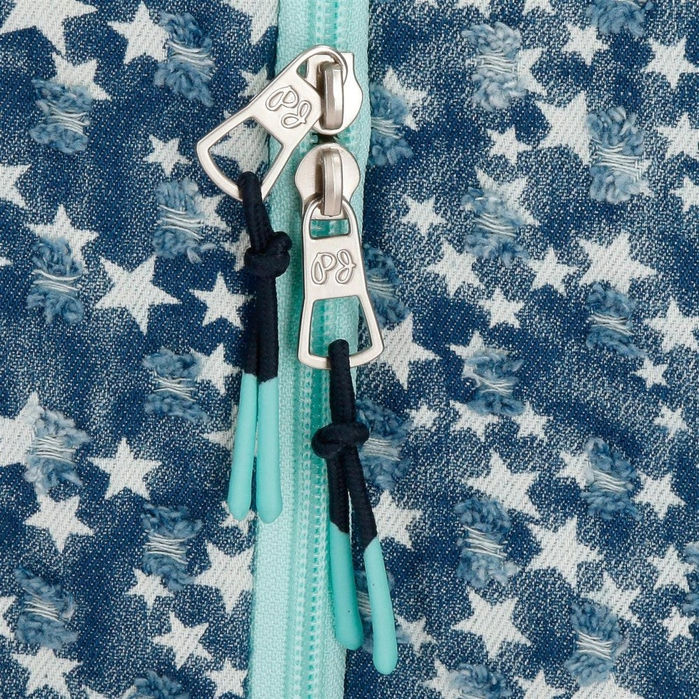 Mochila Pepe Jeans Demin Star  44cm con carro - Image 6