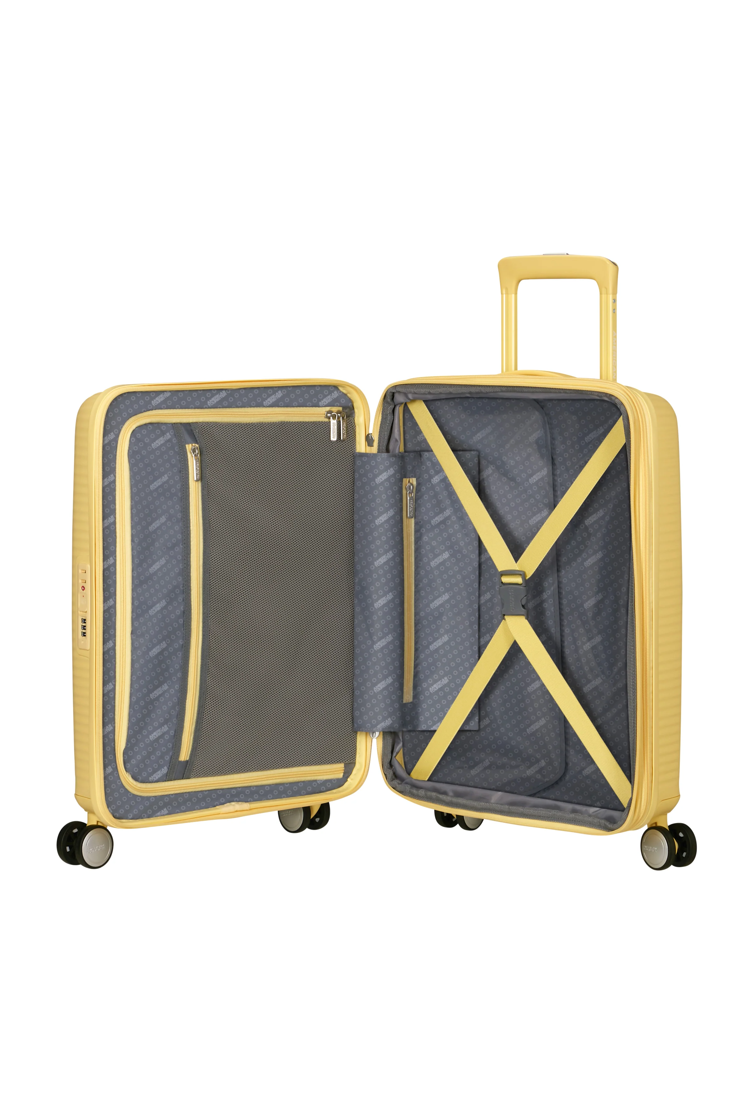 Pack Maleta Cabina SoundBox + Mochila Take2cabin de American Tourister - Amarillo pastel - Image 5