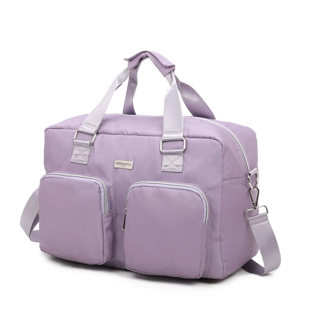 SET DE GREENWICH MALETA DE CABINA EXTENSIBLE BUDAPEST Y BOLSA DE VIAJE BUFON Lila - Image 3