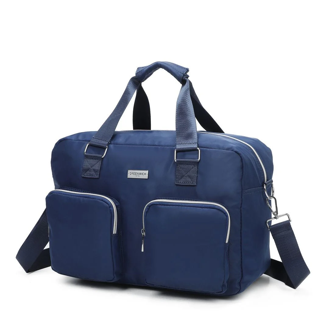 SET DE GREENWICH MALETA DE CABINA EXTENSIBLE BUDAPEST Y BOLSA DE VIAJE BUFON Marino - Image 3